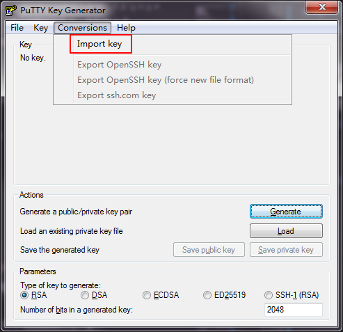 putty import key