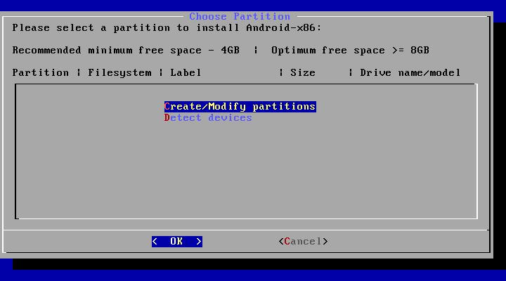 create partitions